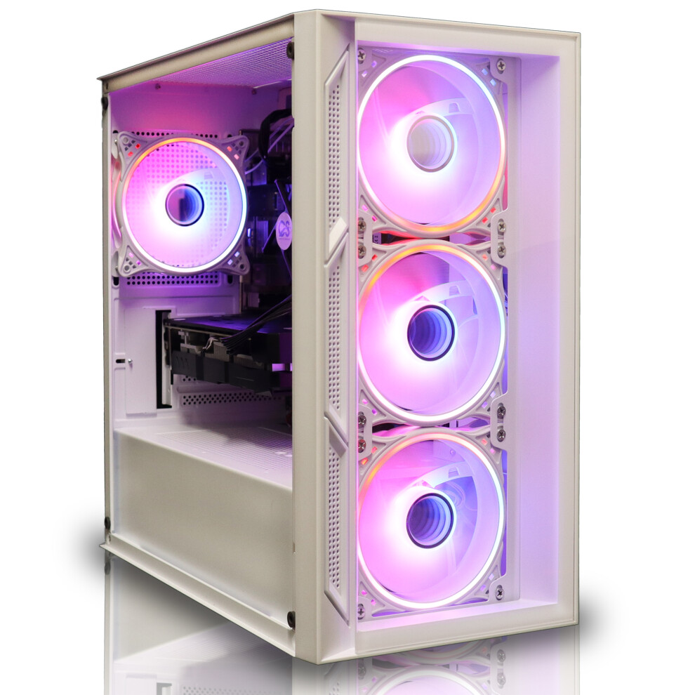 (VIDA LUCID WHITE 4x ARGB Fans) Gaming PC i5 8GB RAM 1TB + 120GB SSD GT 710 Wins10-image-OPC-PG9Q895-REFURBISHED