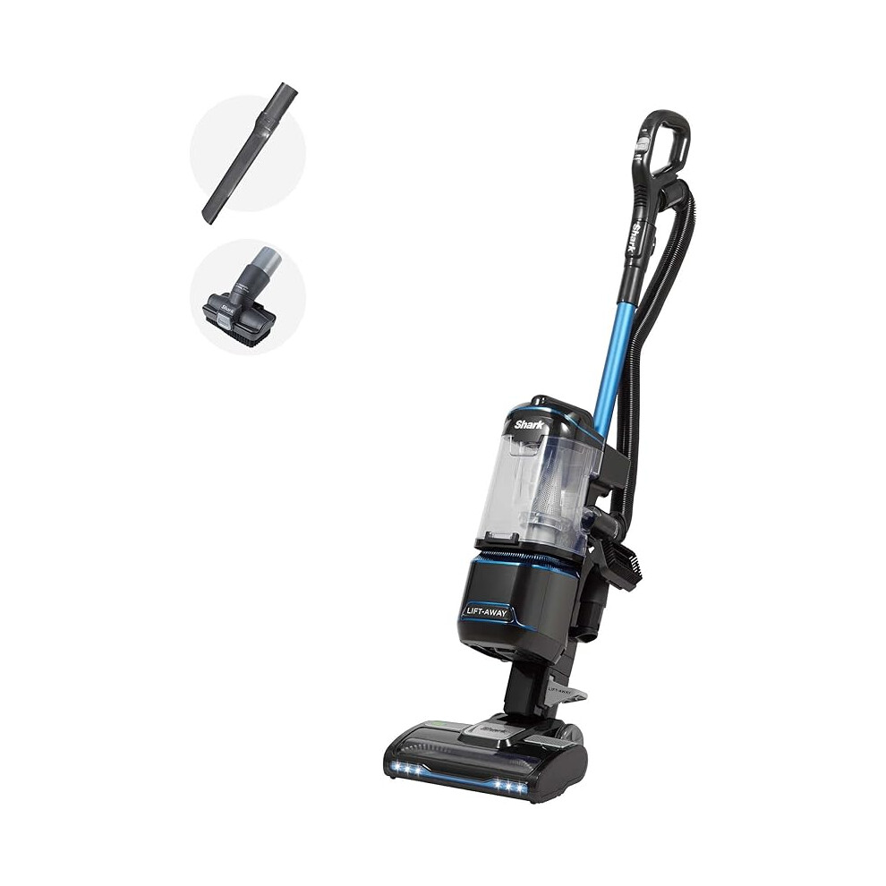 Shark Corded Upright Vacuum Cleaner 1.1L with Lift-Away Technology, LED Headlights Blue/Black, NV602UK