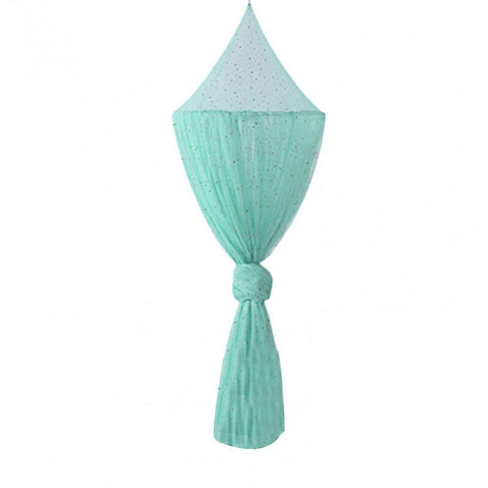 ( One Size) Mosquito Net Soft Star Sequin Net Yarn Cute Canopy Crib Curtain For Baby Room Bwd Cyan/Green
