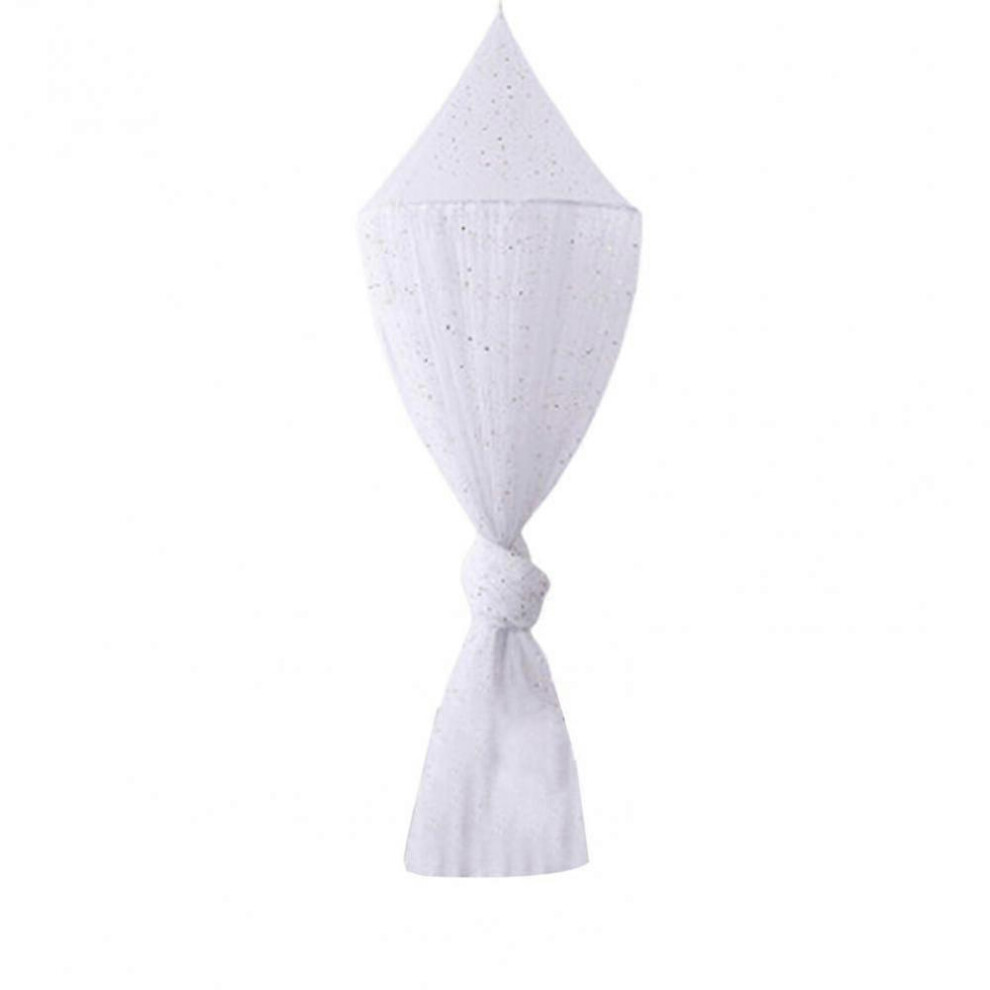 (, One Size) Mosquito Net Soft Star Sequin Net Yarn Cute Canopy Crib Curtain For Baby Room Bwd White