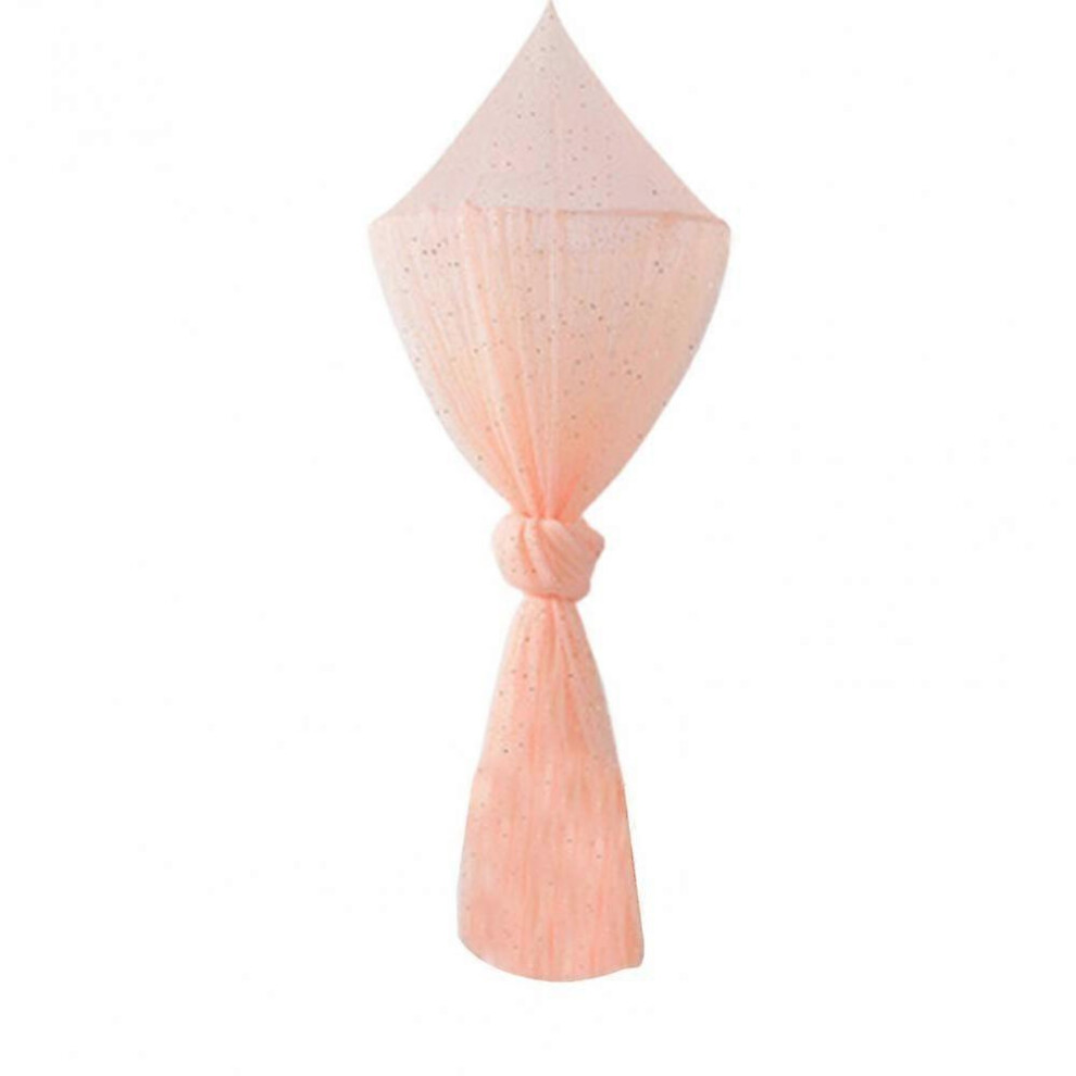 (Orangepink, One size) Mosquito Net Soft Star Sequin Net Yarn Cute Canopy Crib Curtain For Baby Room BWD