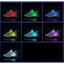 (27, Black) Led Shoes Fiber Optic Light Up Sneakers Rechargeable Luminous Sneakers LWH