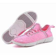 (45, Pink) Led Shoes Fiber Optic Light Up Sneakers Rechargeable Luminous Sneakers LWH