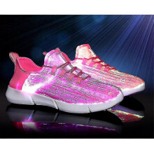 (28, Pink) Led Shoes Fiber Optic Light Up Sneakers Rechargeable Luminous Sneakers LWH