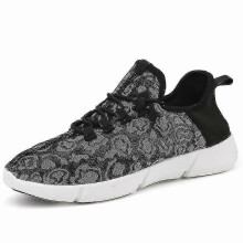 (42, Black) Led Shoes Fiber Optic Light Up Sneakers Rechargeable Luminous Sneakers LWH