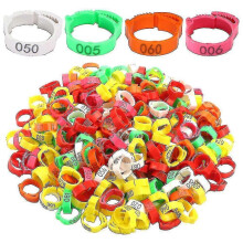 (As show, One size) 100 Pcs Chicken Foot Ring Adjustable Size, Poultry Leg Number Tag Buckle XGQ EAS