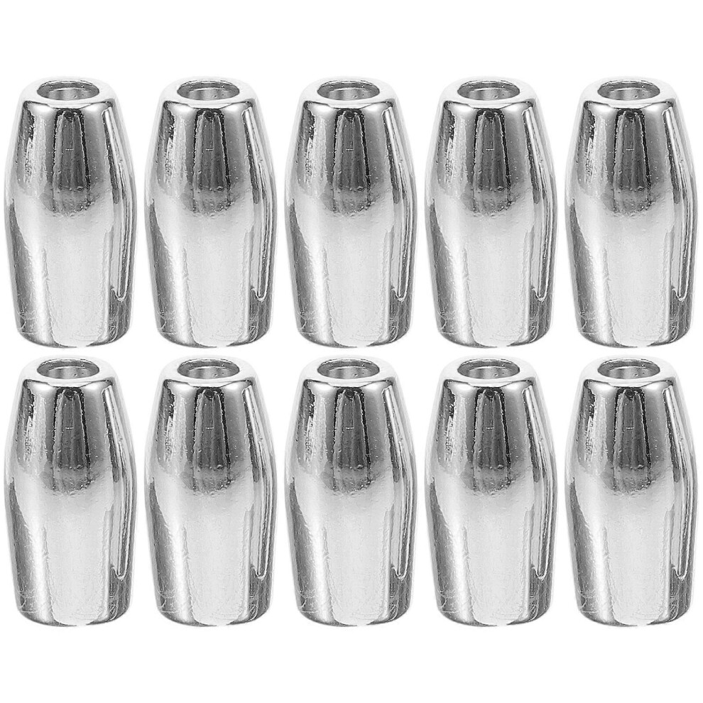 Kricely (, One Size) 10Pcs Clothing Cord Stoppers Bright Alloy Lanyard Cord Stoppers Replacement Tighten Cord Ends Silver