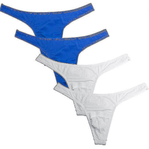 (XL, White blue) Men's String Underwear 4 Pack SRU