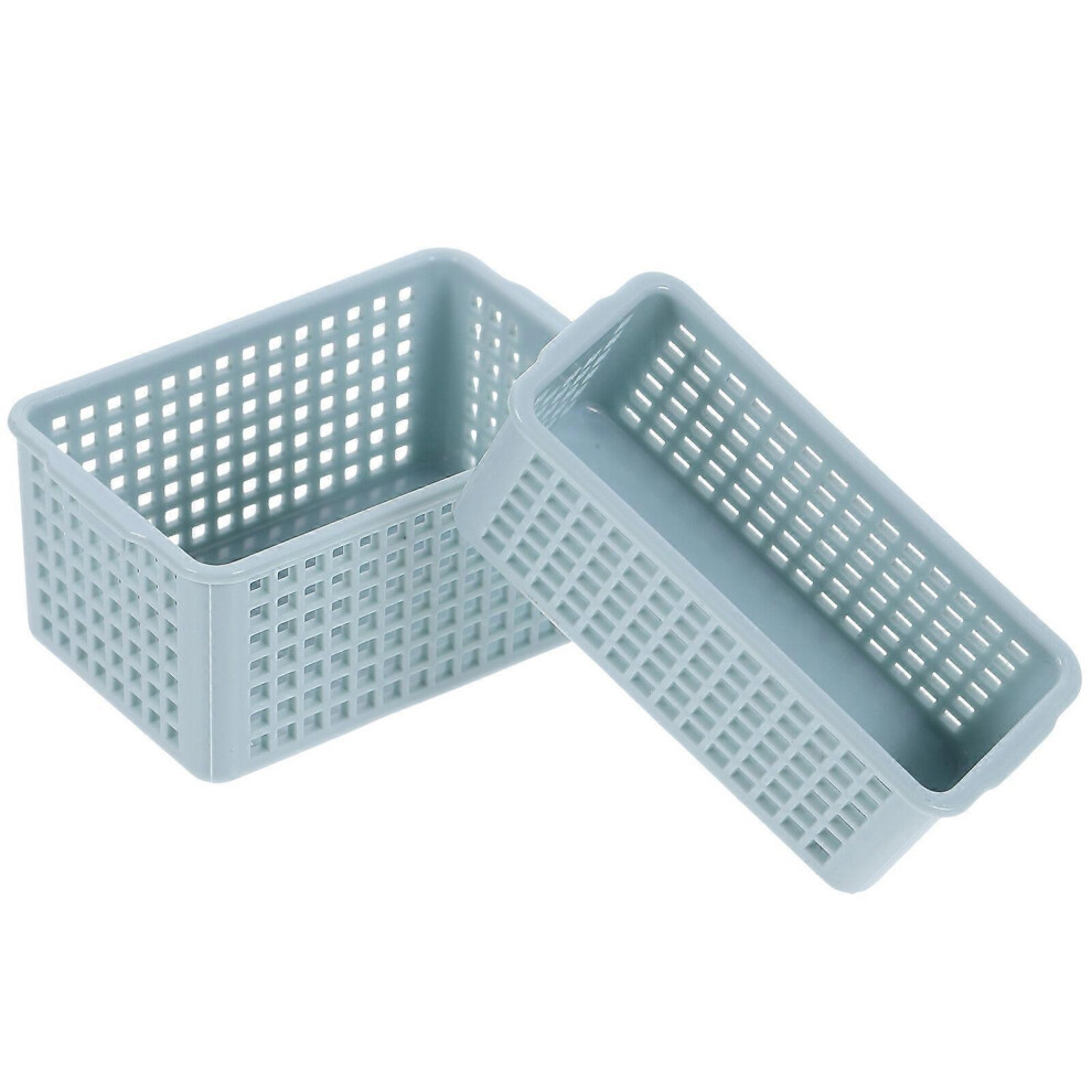Kricely (As Show, One Size) 2Pcs Mini Dollhouse Ornament Fairy Dollhouse Basket Model Miniature Storage Basket Models