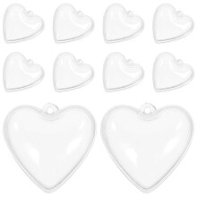(As show, One size) 10pcs Clear Fillable Ornaments Fillable Aquarium Floating Balls Clear Aquarium Heart Balls