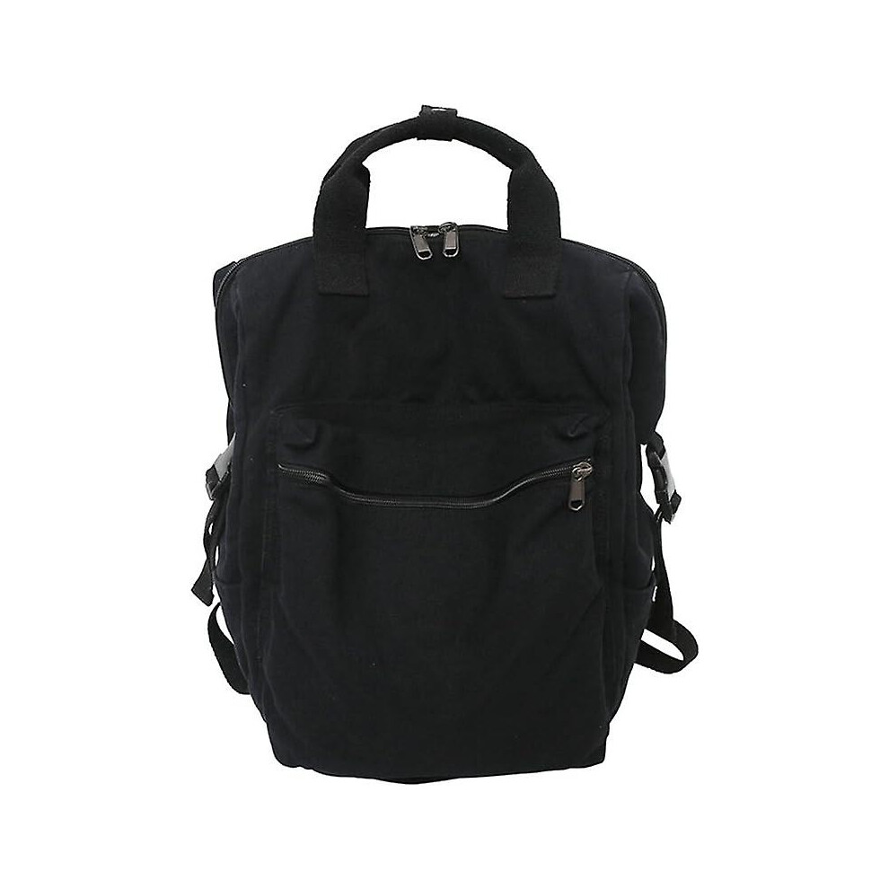 Konhill (As Show, One Size) Aesthetic Jeans Backpack For Women Men, Casual Denim Daypack Handbag Purse, Lightweight Rucksack Shoulder Bag-Black