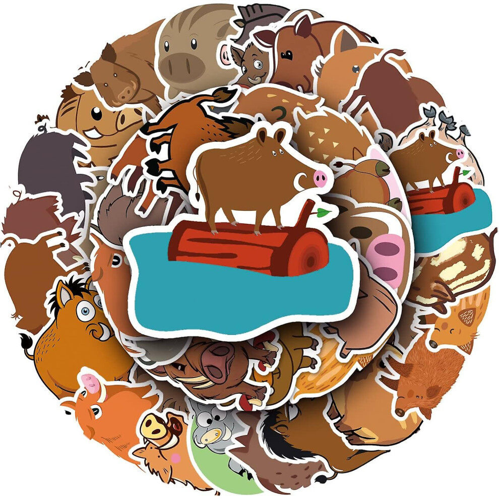 Konhill (As Show, One Size) Cute Cartoon Animals Sticker |50 Pcs|Waterproof Vinyl Stickers For Laptop Computer Hydroflasks Luggage Phone Water Bottle Bike Tab