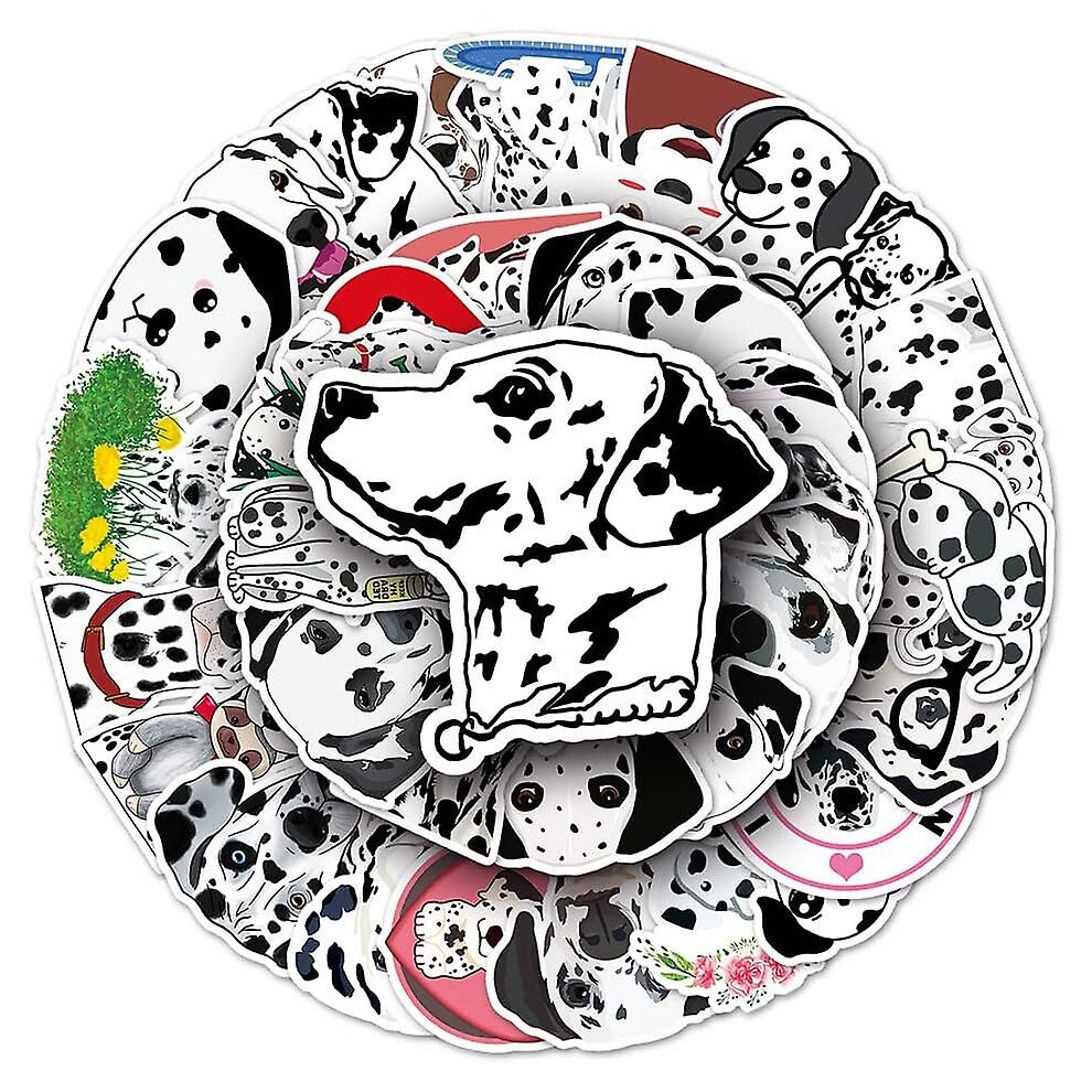 Konhill (As Show, One Size) Lovely Spotted Dog Stickers|50 Pcs|Cartoon Animals Vinyl Stickers For Hydroflasks Laptop Tablet Computer Bicyle Waterbottles Car,W