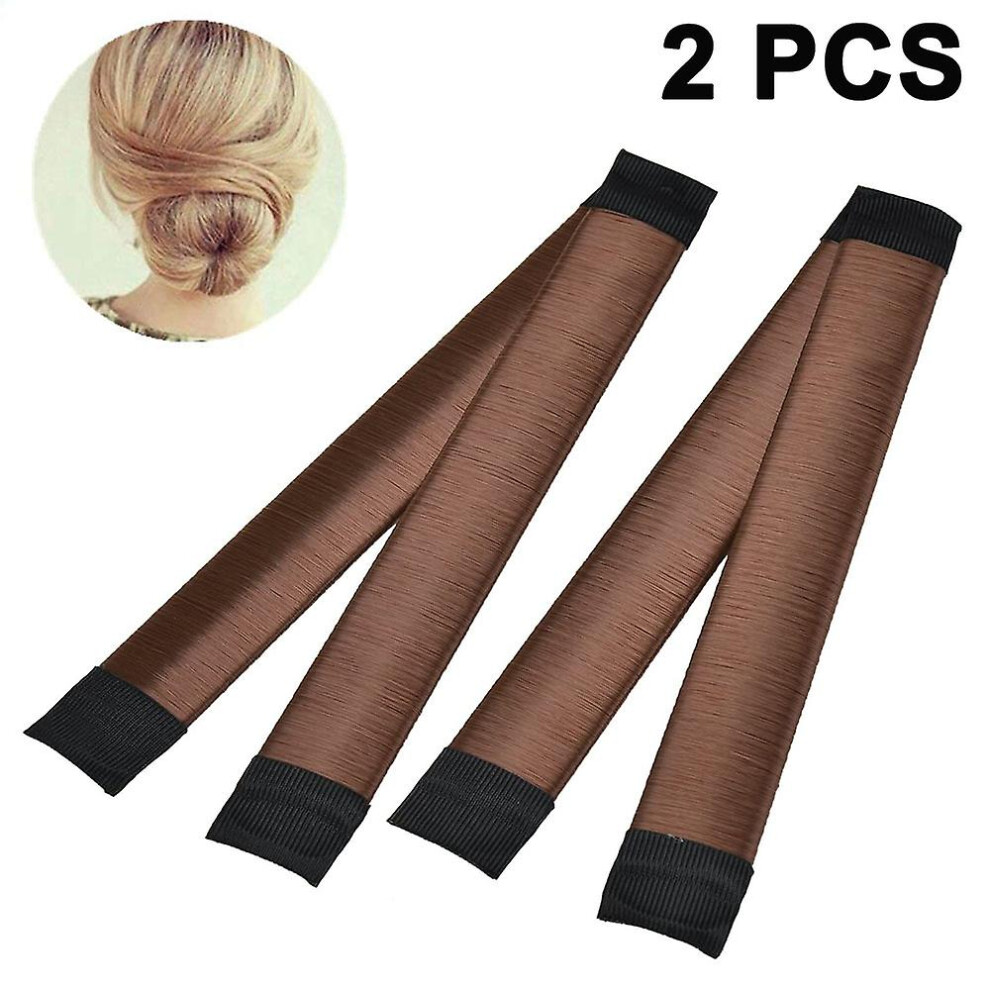 (As show, One size) Girlsand Womens Doughnut Hair Styling Tool, Pack Of 2, Hair French Twist, Haircut Styling, Braid Holder Tool-brown-image-OPC-PG9QFGC-NEW