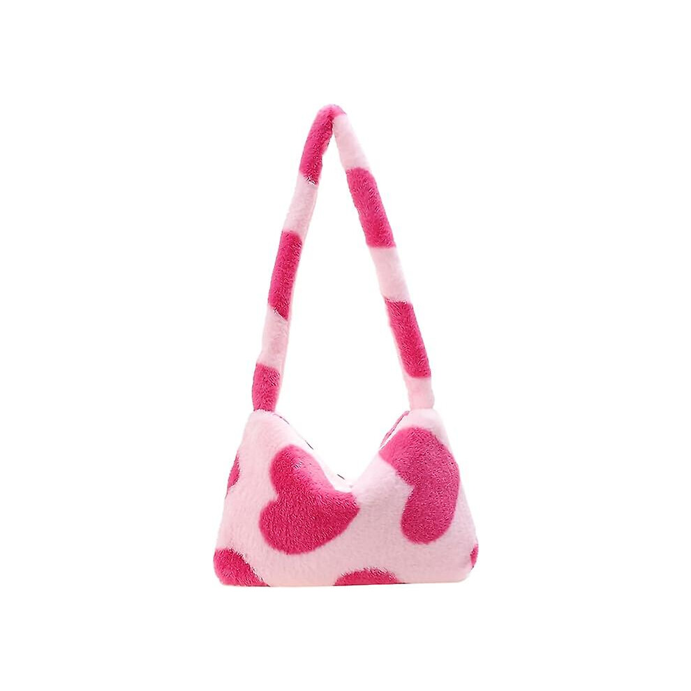 Konhill (As Show, One Size) Fluffy Tote Bag For Women Girls Fuzzy Shoulder Bag