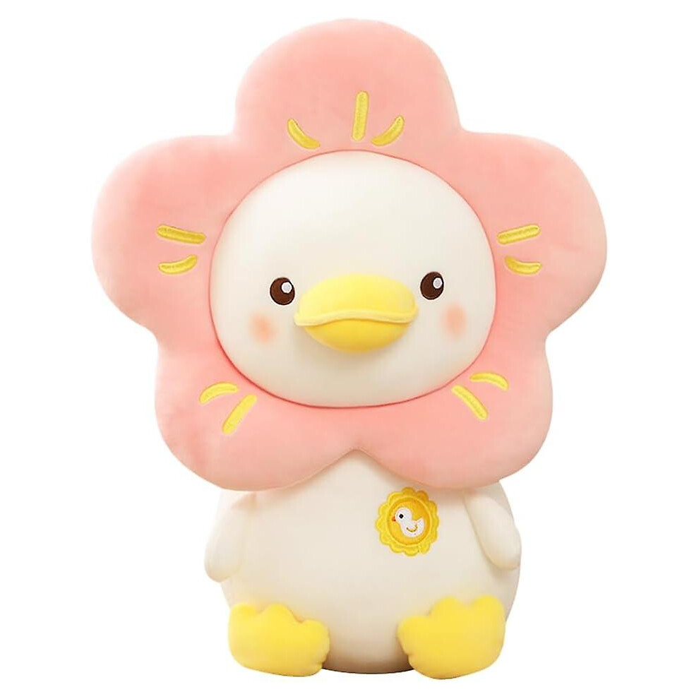 Konhill (As Show, One Size) Plush Duck Stuffed Animals Soft Cute Plushies Duck Plush Toy For Kids Flower Stuff Duck, 9.8 Inches Pink