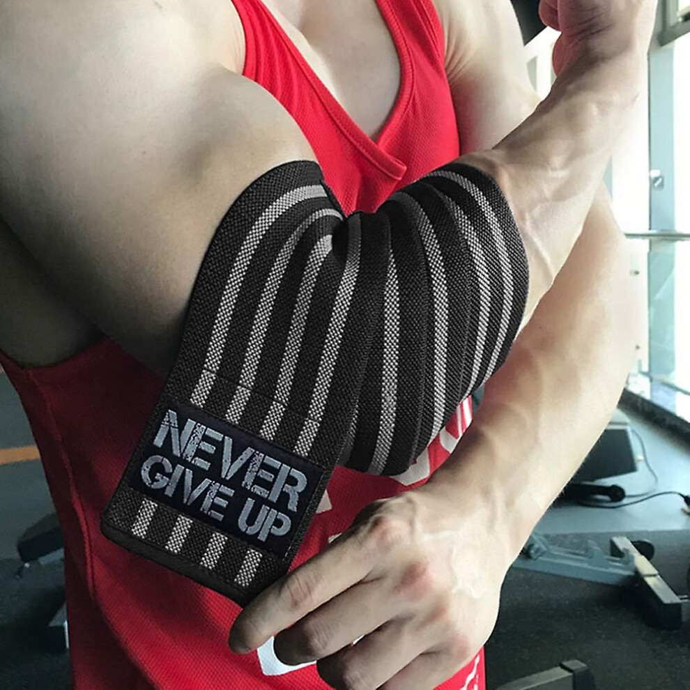 Konhill (As Show, One Size) Professional Elbow Wraps Elastic Straps Brace Support Protector For Weightlifting Workout Bodybuilding Gym Fitness