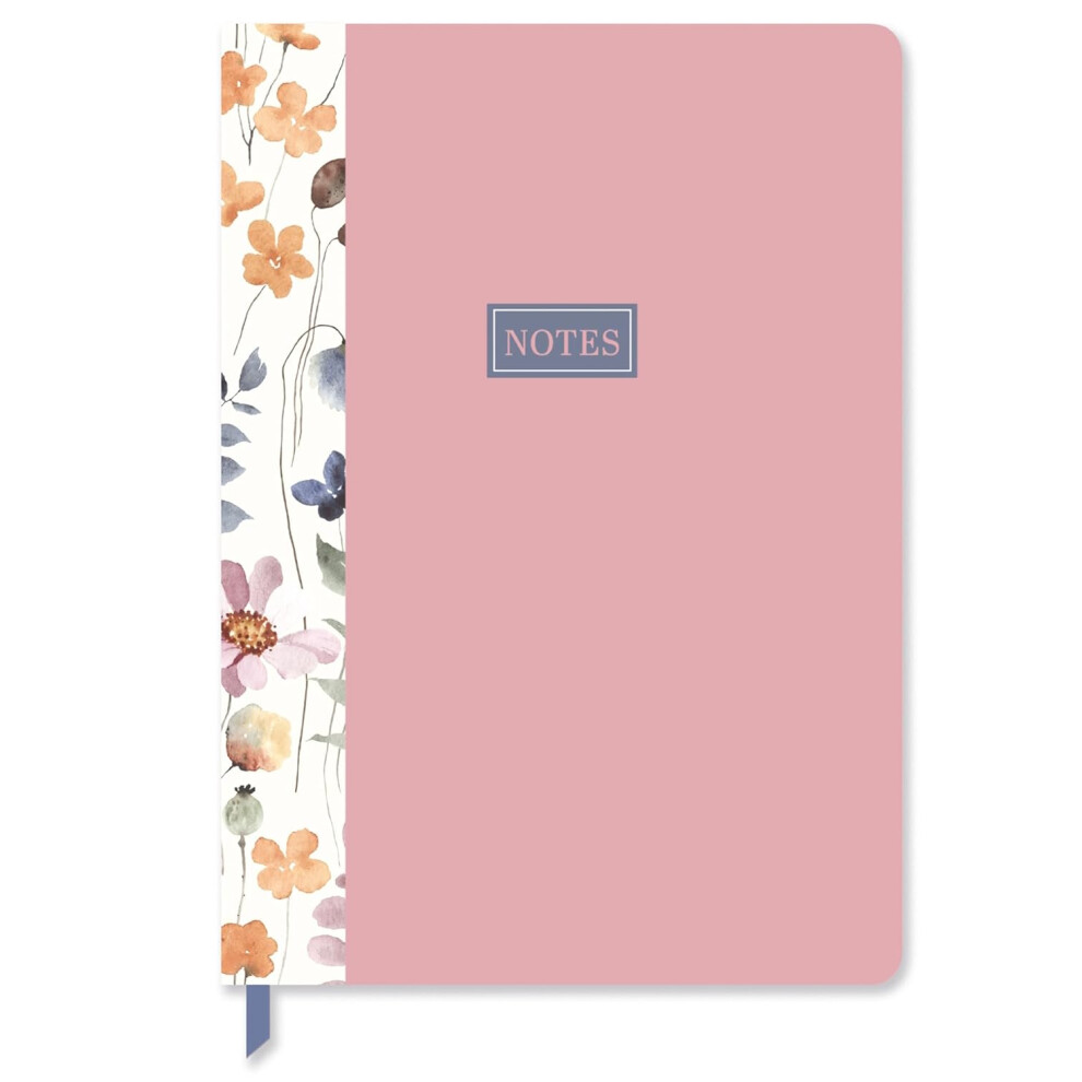 Wild Bloom Pastel Pink Floral A5 Notebook