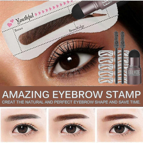 (Brown) Eelhoe Eyebrow Stamp Stencil Kit -6491162125092 2