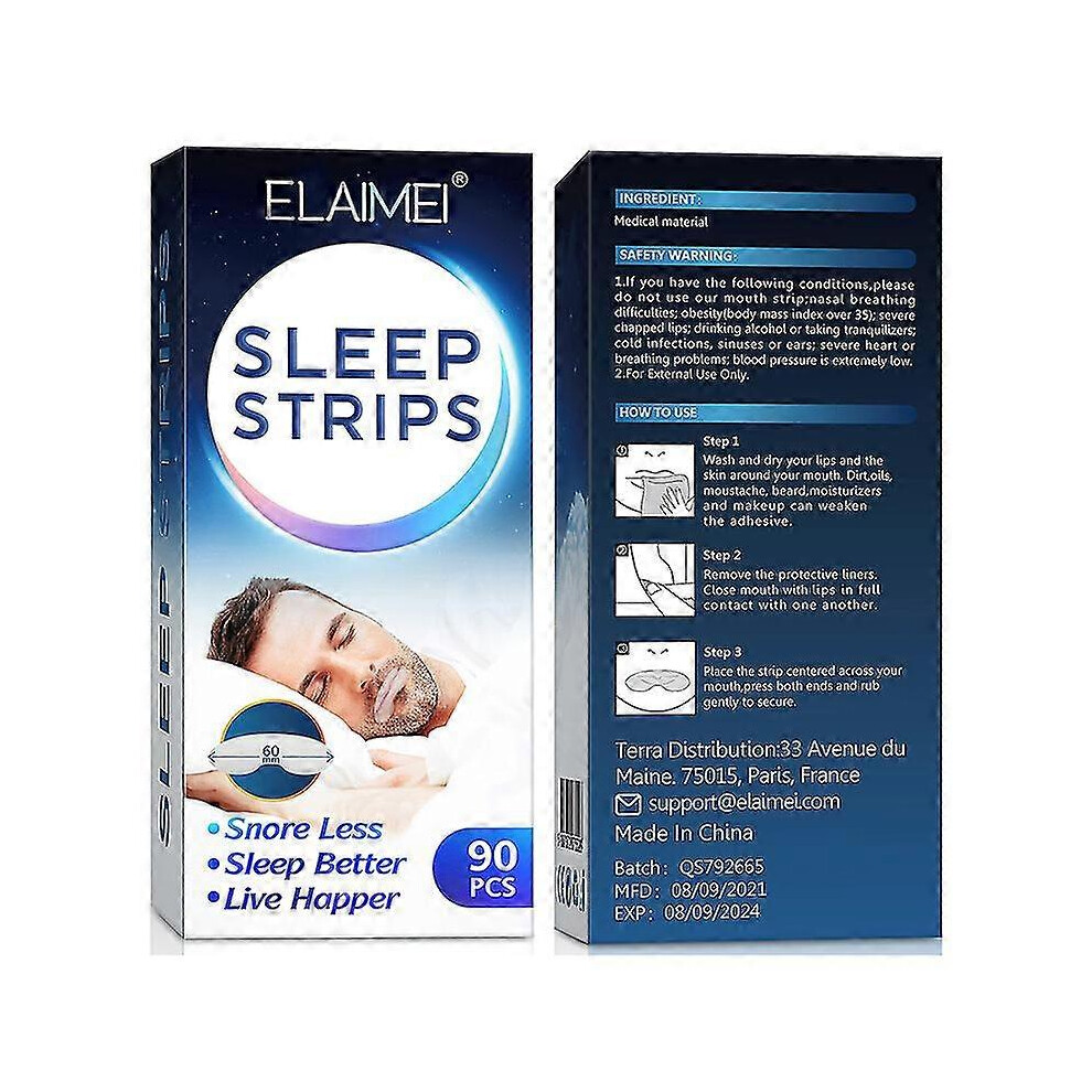 90pc Sleep Strip Mouth Tape Advanced Gentle Mouth Tape for Better Nose Breathing
