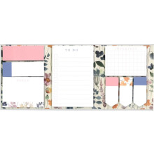 Wild Bloom Watercolour Floral Sticky Notes & Tabs Set in Foldable Case