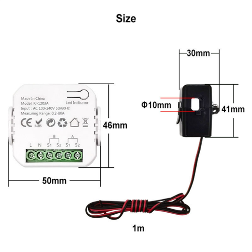 Tuya ZigBee Smart Energy Switch Power Voltage Current Meter APP Real-Time Statistics Consumption Querying 1CT 2