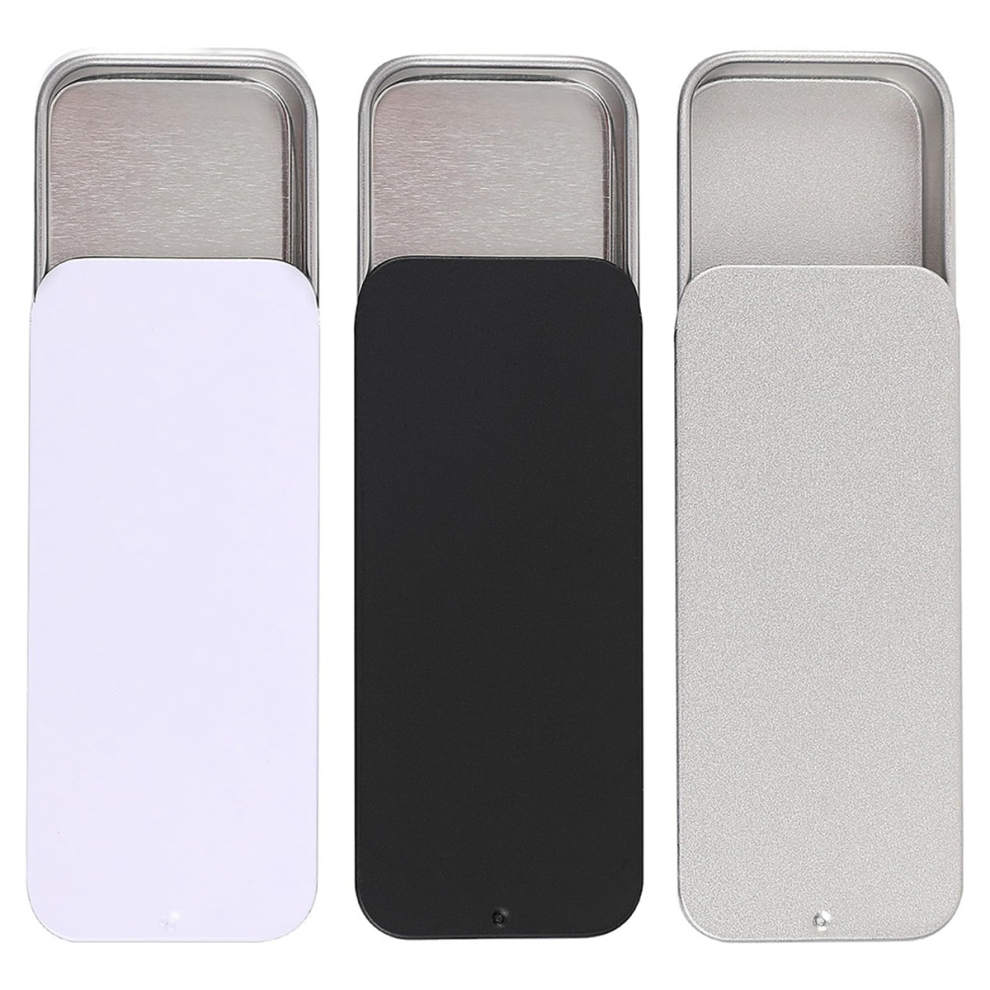 stuks metalen blikken containers met schuifdeksel, 3,14 x 1,33 0,47 inch draagbare blikken container, rechthoekige lege containers