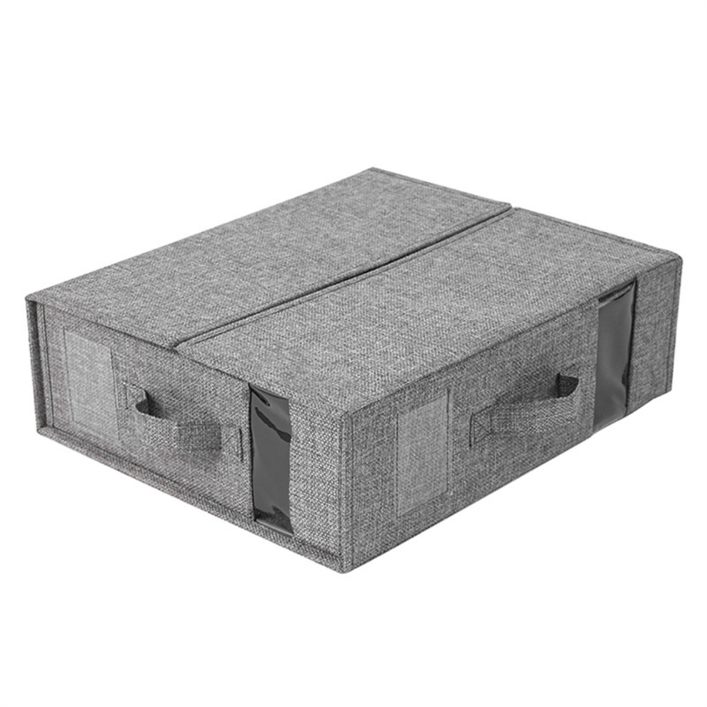 Boîte de rangement pour draps de lit, vêtements, armoire, couverture, housse de couette, gris