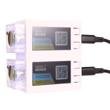Para NerdMiner V2 Miner 78KH/Sx2 Pantalla Dual BTC Solo Lottery Bitcoin Nerd con Ventilador Luminoso,A