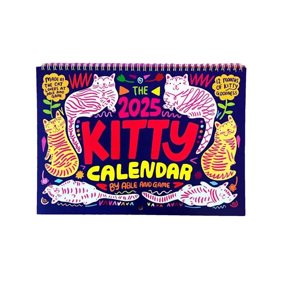 Calendrier Chat 2025 - 12 Mois Avec Photos Chats - Format 21,5x21,5cm - Décoration Murale