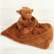 Super Cute Brown Scottish Highland Cow Unisex Baby Soother Comforter