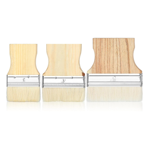 Conjunto de 3 pincéis de pintura de pá plana, largos e grandes de 3/4/5 polegadas para tintas a óleo e acrílicas