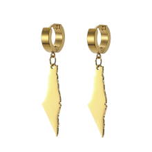 C Gouden Palestina Kaart Dangle Oorbellen Vrouwen Land Geografie Hanger Oorbel Roestvrijstalen Sieraden