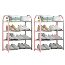 Shoe Rack, Cabinet for Entrance and Front Door 4 Tier Cabinet, Easy to Install,Pink