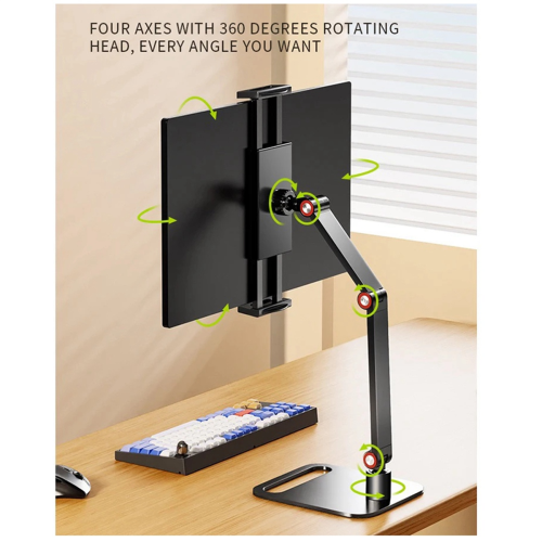 Support d'écran portable réglable et pivotant à 360, support de tablette compatible avec pince de bureau 1