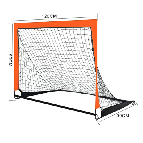 Orange Children'S Football Goal Portable Foldable Mobile Training 2