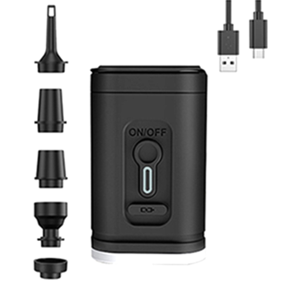 Electric Air Pump with Lights Wireless Compressor USB Charging Inflator/Deflator Pumps for Outdoor Camping -A