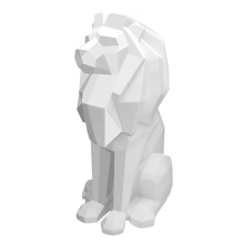 Decoração de estátua de leão - presentes para homens, escultura geométrica elegante, decoração de estatueta, sala de estar, escritório, branco