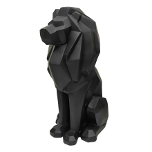 Decoração de estátua de leão - presentes para homens, escultura geométrica elegante, decoração de estatueta, sala de estar, escritório, preto