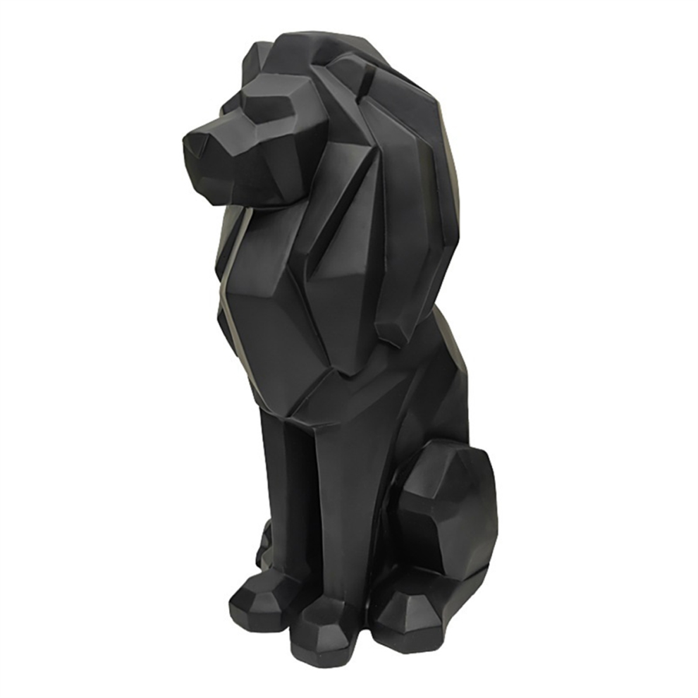 Lion Statue Decor - Gifts For Men Geometric Stylish Sculpture Figurine Decoration Living Room Office Black Kopinma