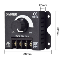 5PCS DC 12V 24V LED Dimmer Switch 30A Regulador de tensão Controlador ajustável para tira de luz Dimmers de escurecimento