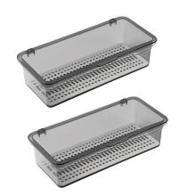 Flatware Tray with Lid,Utensil Storage Lid Plastic Cutlery Tray,Cutlery Drawer Organizer Utensil ContainerB