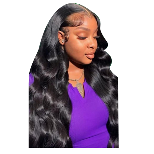 Perucas de renda frontal de 26 polegadas com ondas corporais pré-arrancadas com cabelo de bebê sem cola 1
