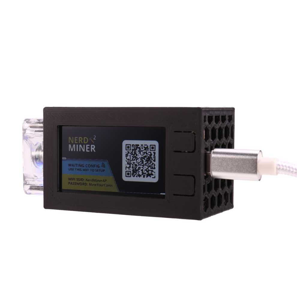 FüR Nerdminer V2 Pro Miner 78KH/S Mini Bitcoin Lotterie Miner Schwarz-image