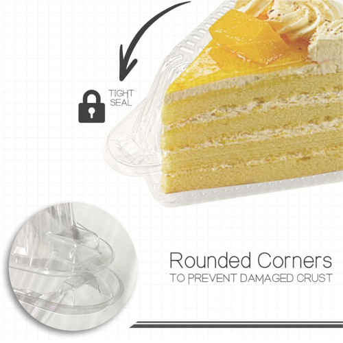 50Pcs Cake Slice Containers with Hinged Lid,Cake Carriers 2