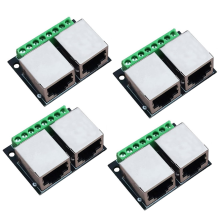 4PCS RJ45 Ethernet Dual Female Terminal Breakout Board