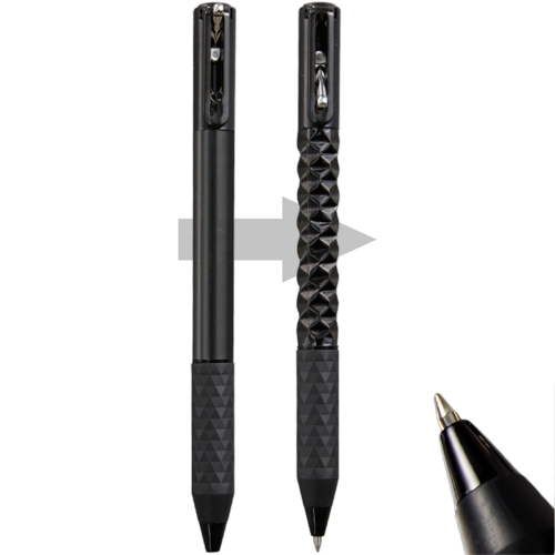 Geometric Metal Crinkle Pen Fidget, Black 1