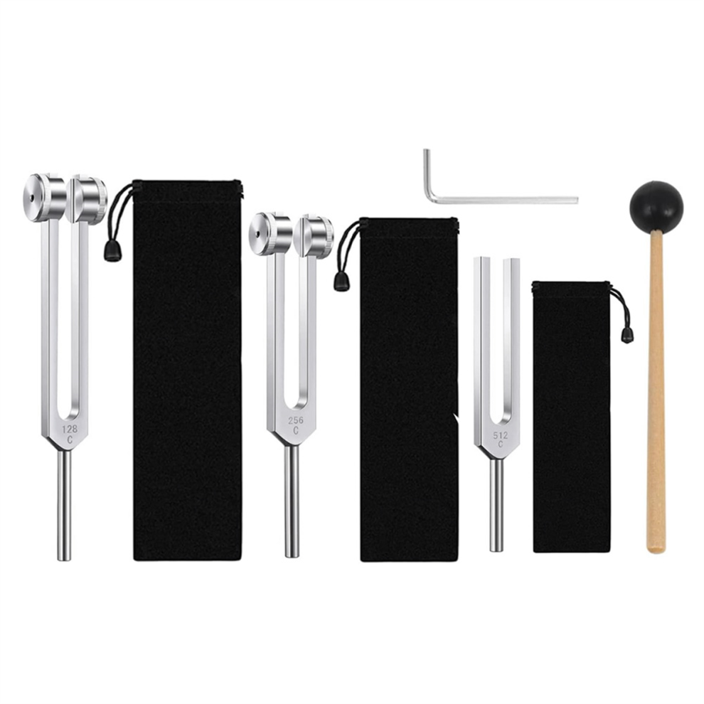 Merkkitã¶N Tuning Fork Set (128Hz, 256Hz, 512Hz)Tuning Forks For Chakra/Healing