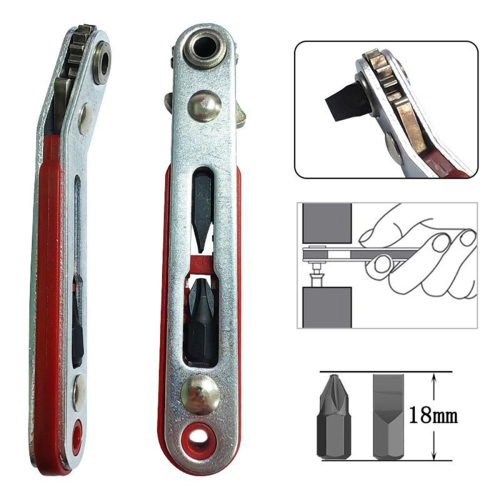 Mini Ratchet Wrench 1/4Inch Drive Socket Hex Screwdriver Bit Straight 2
