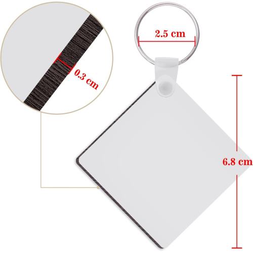 120Pcs Square Sublimation Keyring Blanks Set for DIY Keychain & Craft 2